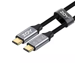 ZOY USB-C – USB-C kabelis, 1 m, juodos ir sidabrinės spalvos (ZCCC1)