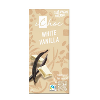 Ekologiškas baltasis šokoladas WHITE VANILLA, 80 g