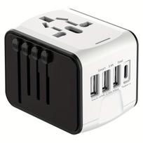 Adapteris universalus kelioninis su USB ir Type-C, Baltas