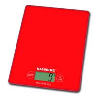 Virtuvinės svarstyklės Skaitmeninės virtuvinės svarstyklės Hausberg HB-6011RS, iki 5 kg, padala 1 g, grūdintas stiklas