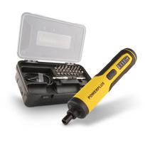 POWERPLUS POWX00420 kompaktiškas akumuliatorinis atsuktuvas baldams surinkti ir varžtams sukti 4V 1300mAh 4Nm 26 antgaliai