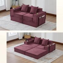 Dvivietė sofa su pufu, laikikliai, 162x78x66 cm, 1 vnt