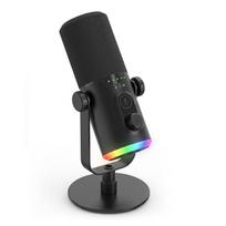 Dinaminis USB ir XLR mikrofonas su triukšmo slopinimu ir RGB apšvietimu BKX-43
