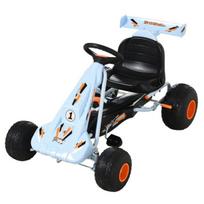 Pedalinis gokartas nuo 3 m, reguliuojama sėdynė, plienas, šviesiai mėlynas