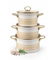 Home Deluxe prabangus emaliuotų puodų rinkinys 6 dalių