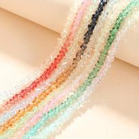 130 vnt/pak Saldžių Gradientinių 4mm 3D Trikampių Karoliukų Rinkinys Papuošalų Kūrimui Rivex, Rožinis žalias gradientas