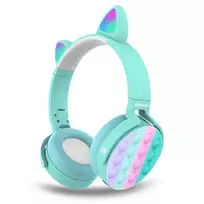 Goodbuy wireless headsets for kids | bluetooth 5.0 | LED cat ears | POP IT | blue (damaged package)