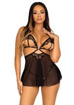 Erotinis apatinio trikotažo komplektas Lace And Mesh Babydoll & Panty