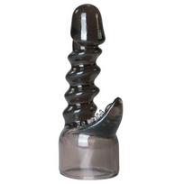 Antgalis vibratoriui Easytoys Spiral Wand Attachment Black, Spiralinė tekstūra, silikonas