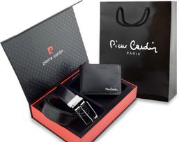 Dovanų rinkinys vyrams: odinė piniginė Pierre Cardin RFID, odinis diržas 75T8806BB