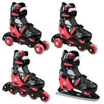 Riedučiai 4 in 1 Raven Singer Black/Red