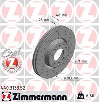ZIMMERMANN Stabdžių diskas SPORT BRAKE DISC Z 440.3133.52