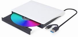 Vaizdo grotuvas GEMBIRD ZEWNĘTRZNA NAGRYWARKA DVD 8X, CD 24X USB 3.1 SLIM CZARNO-BIAŁA