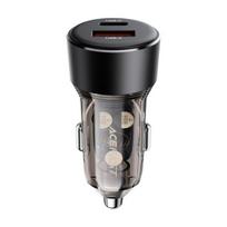 Automobilinis įkroviklis Acefast B12 60W USB-C / USB-A juodas