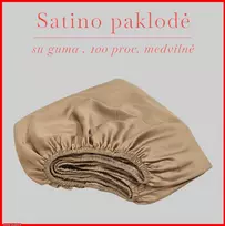 Satino paklodė su guma 100/140/160/180x200+30cm. - 200x200+30cm.