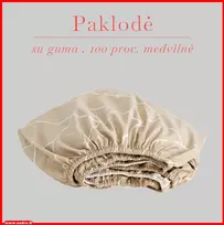 Paklodė su guma 100/140/160/180x200+30cm. - 200x200+30cm.