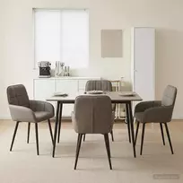 Valgomojo kėdės 4 vnt. Dirbtinė oda Pilka 57 x 50 x 85 cm
