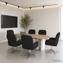 Sukamosios stalo kėdės 6 vnt. 54 x 58 x 90 cm Juoda Audinys