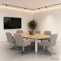 Sukamosios stalo kėdės 6 vnt. 54 x 58 x 90 cm Taupe Audinys