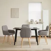 Valgomojo kėdės 4 vnt. Audinys Taupe 56,5 x 50 x 87,5 cm