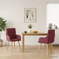 Valgomojo kėdės 2 vnt. Audinys Vyno raudona 60 x 56 x 96 cm