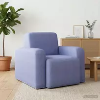 Fotelis Krėslas Džinsinės mėlynos Audinys