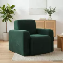 Fotelis Krėslas Tamsiai žalia Aksomas