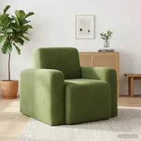 Fotelis Krėslas Šviesiai žalia Aksomas