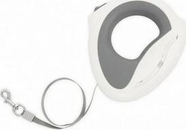 Automatinė šuns pavadėlis Barry King 4,5m su Led, baltas/pilkas