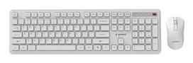 Gembird Klaviatūra ir pelė KBS-WPS-01-W, 2.4 GHz, 105 klavišai, 3 mygtukai, USB nano imtuvas, balta spalva