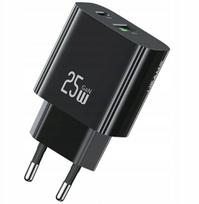 USAMS CC315 25W SIENINIS TELEFONŲ ĮKROVIKLIS USB-C USB-A GREITAS