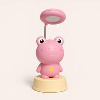 Kiddyz NL2 Space Froggy vaikiška naktinė stalo lempa (20x10cm) su USB maitinimu ir pieštukų drožtuku, rožinė