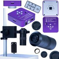 Mikroskopo rinkinys Puppis Pink Pro 3in1 – 51MP HDMI+USB Kamera, 100x Objektyvas, Aliuminio Platforma