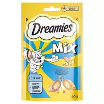 Kačių skanėstai su lašiša ir sūriu DREAMIES MIX, 60 g
