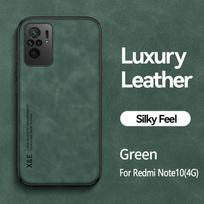 Dėklas Xiaomi Redmi Note 10 10S, odinis, su magnetiniu laikikliu automobiliui, atsparus smūgiams, dėklas telefonui Redmi Note10 Pro Max Note10 S, galinis dangtelis For Redmi Note 10 4G žalia