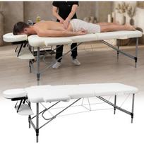 2 dalių aliuminis masažo stalas inSPORTline Morrani (186 × 60 × 62,5–85,5 cm) - Kreminė