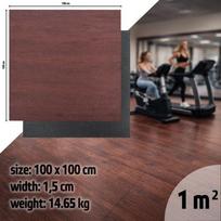 Tvirtas grindų kilimėlis inSPORTline Luxteko Flat 100 x 100 x 1,5 cm - Medienos