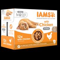 Šlapias kačių maistas IAMS Delights Gravy, vištiena, 0.085 kg, 12 vnt.
