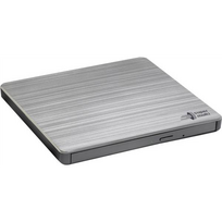 H.L Data Storage | Ultra Slim Portable DVD-Writer | GP60NS60 | Interface USB 2.0 | DVD±R/RW | CD read speed 24 x | CD write speed 24 x | Silver | Desk