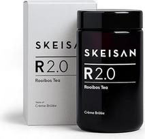 SKEISAN R2.0 Crème Brûlée Rooibos arbata, biri, aromatinėje stiklinėje, 70 g, desertinė arbata be kofeino, su vanile ir karamele, su natūraliais antioksidantais, raminanti ir regeneruojanti, veganiška, be priedų