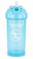 Gertuvė kūdikiui su šiaudeliu, mėlyna, 360 ml, Twistshake