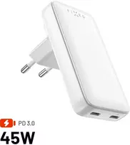 Įkroviklis „Fixed Slim Traveller“ su 2 USB-C jungtimis, 3 A (FIXCG45S-2CD-WH)
