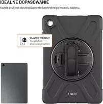 Planšetinio kompiuterio dėklas „Fixed EtuiRuggedTab“ skirtas „Samsung Galaxy Tab A11“, juodos spalvos