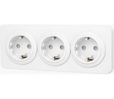 Aigostar - Namų lizdas su rėmeliu 3 vietų SCHUKO 250V/16A baltas