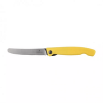 Sulankstomas peilis Victorinox Swiss Classic Pikutek 6.7838.FC1 su dantytu geležtės kraštu, geltonas