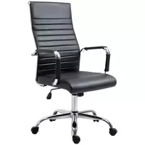Ergonomiška eko odos biuro kėdė su supimo funkcija - juoda