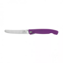 Sulankstomas Victorinox Swiss Classic 6.7835.FC1 peilis pica ir kepsniams, dantytas, violetinis