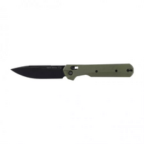 Sulankstomas peilis KNIVESPL The First Sandvik 14C28N, žalias G10, juoda PVD danga