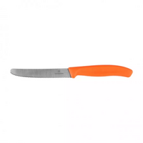 Virtuvinis peilis Victorinox Swiss Classic 6.7839.C1 dantytas, suapvalintu galiuku, oranžinis