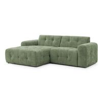 Žalios spalvos kampinė sofa (su kairiuoju kampu/su gultu) Melva – Ropez